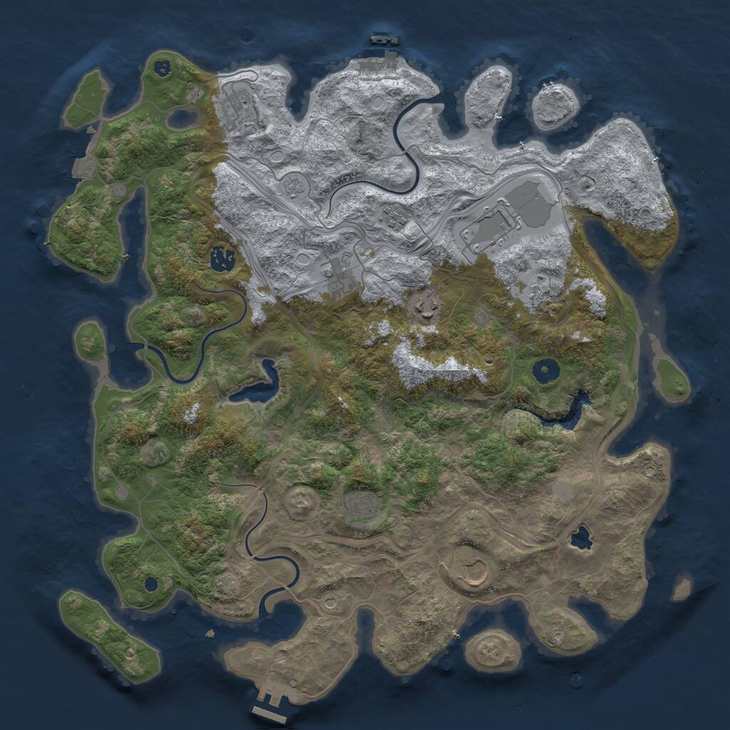 Rust Map: Procedural Map, Size: 4250, Seed: 667741959, 15 Monuments