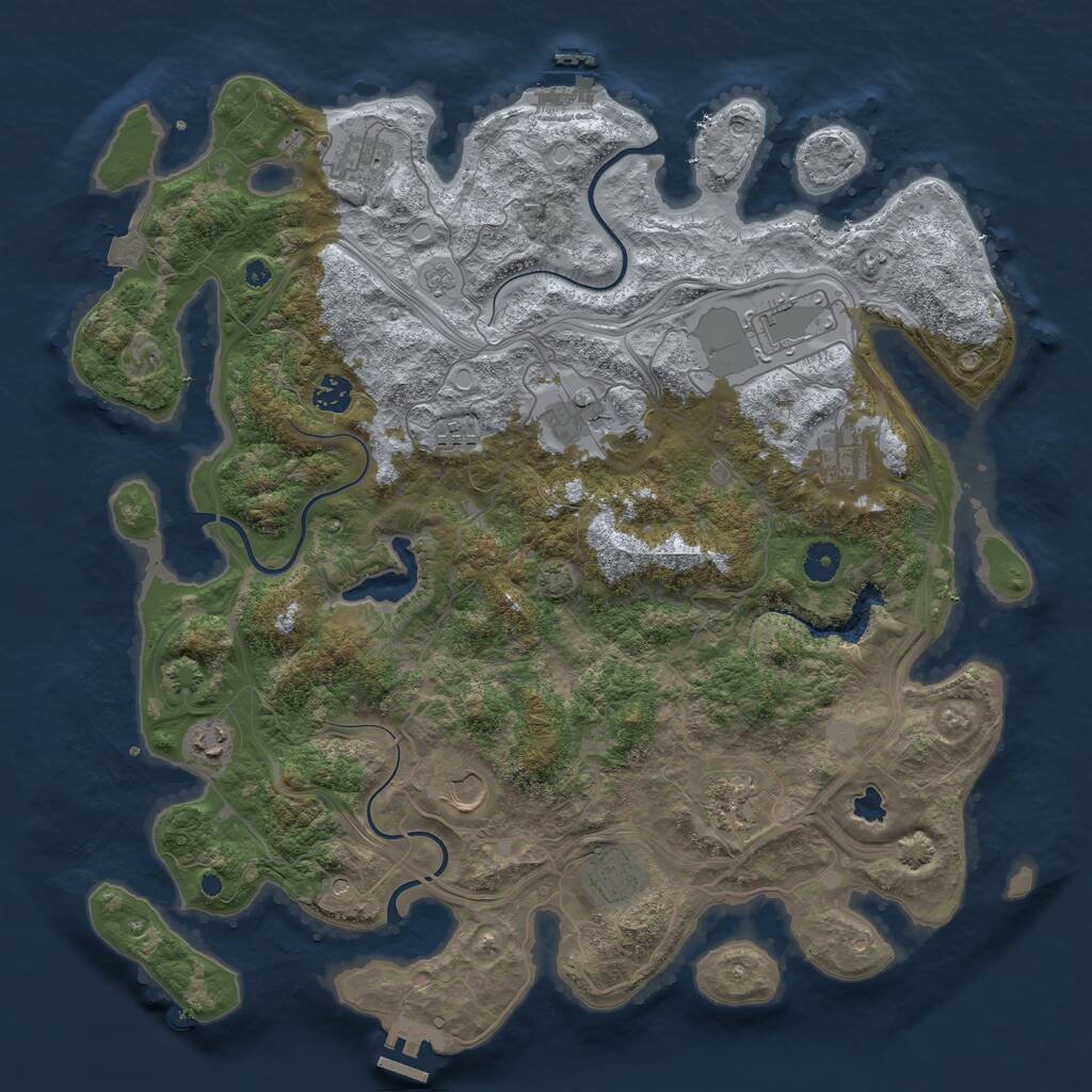 Rust Map: Procedural Map, Size: 4250, Seed: 667741959, 16 Monuments