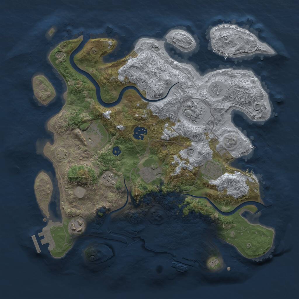 Rust Map: Procedural Map, Size: 3300, Seed: 19301692, 13 Monuments