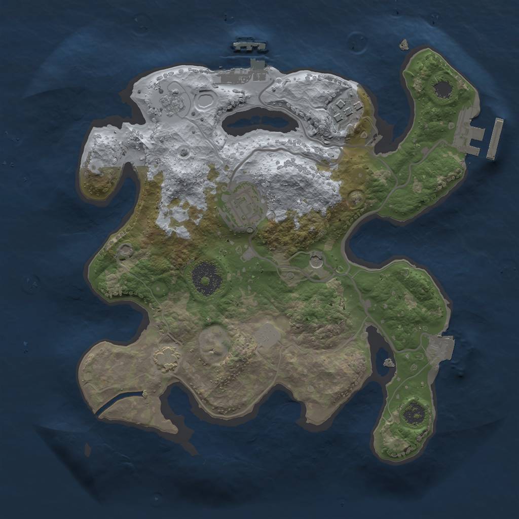 Rust Map: Procedural Map, Size: 2500, Seed: 404785584, 10 Monuments
