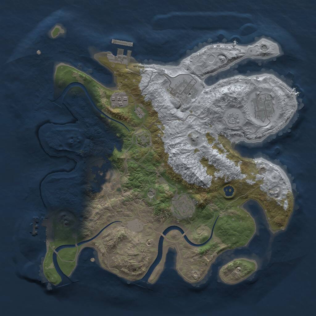 Rust Map: Procedural Map, Size: 3000, Seed: 1537028747, 11 Monuments