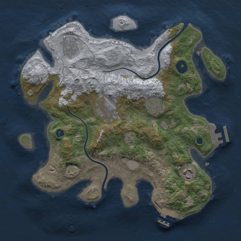 Rust Map: Procedural Map, Size: 3000, Seed: 124016348, 9 Monuments