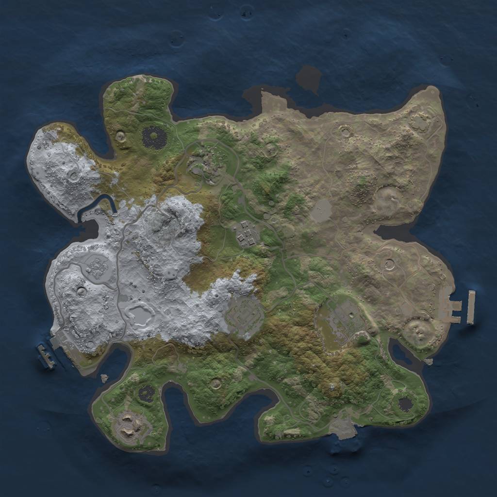 Rust Map: Procedural Map, Size: 3000, Seed: 21277, 13 Monuments