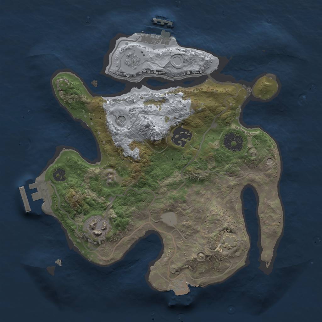 Rust Map: Procedural Map, Size: 2500, Seed: 657472754, 10 Monuments