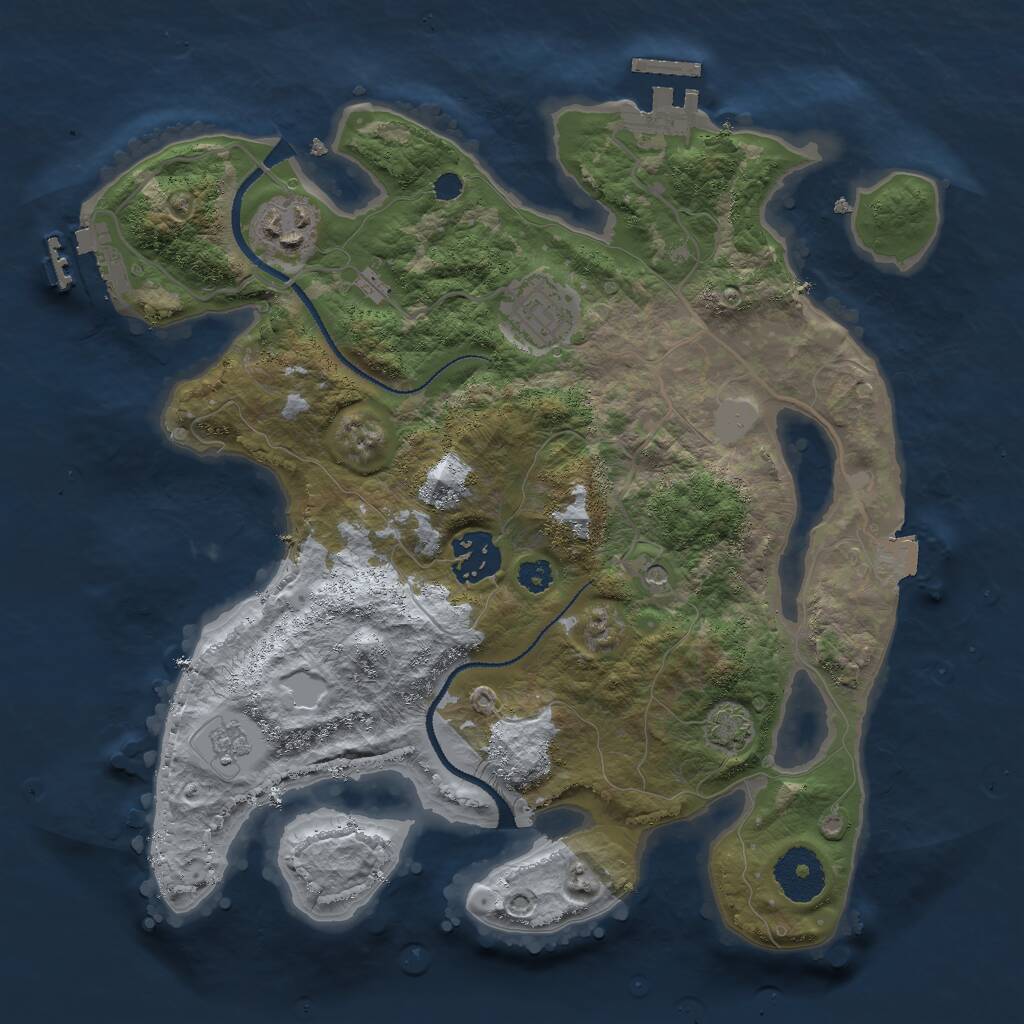 Rust Map: Procedural Map, Size: 3000, Seed: 329268605, 9 Monuments