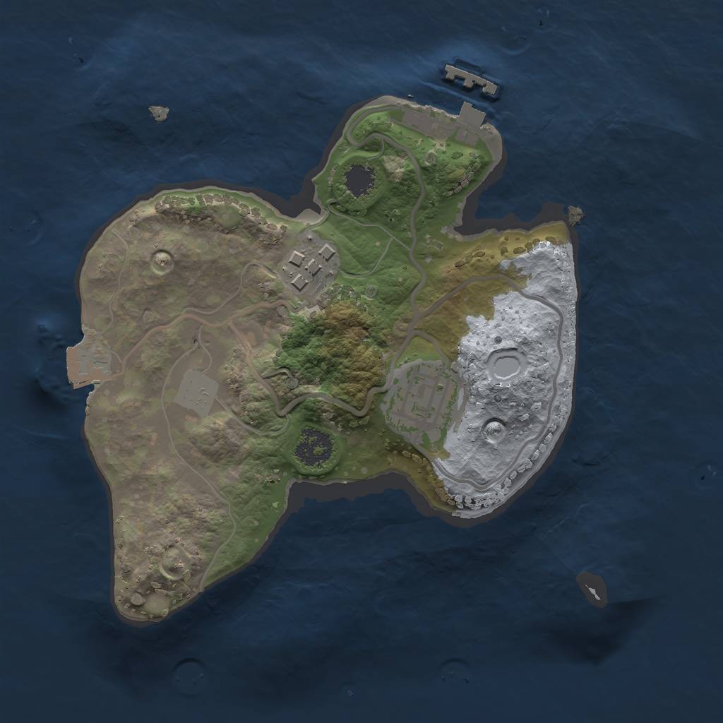 Rust Map: Procedural Map, Size: 2000, Seed: 1792204020, 6 Monuments