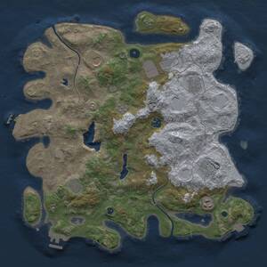 Thumbnail Rust Map: Procedural Map, Size: 4000, Seed: 171004992, 14 Monuments