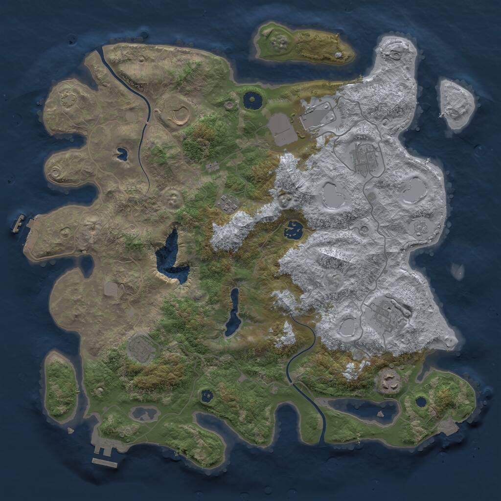 Rust Map: Procedural Map, Size: 4000, Seed: 171004992, 14 Monuments