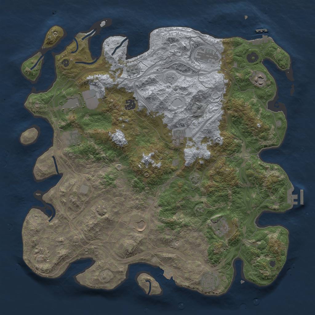 Rust Map: Procedural Map, Size: 4250, Seed: 38945734, 19 Monuments