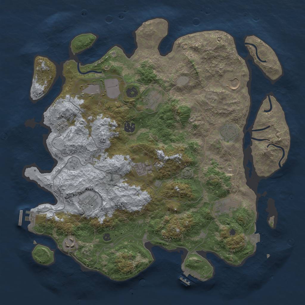 Rust Map: Procedural Map, Size: 4000, Seed: 622017097, 18 Monuments
