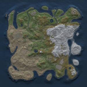 Thumbnail Rust Map: Procedural Map, Size: 3700, Seed: 23082024, 14 Monuments