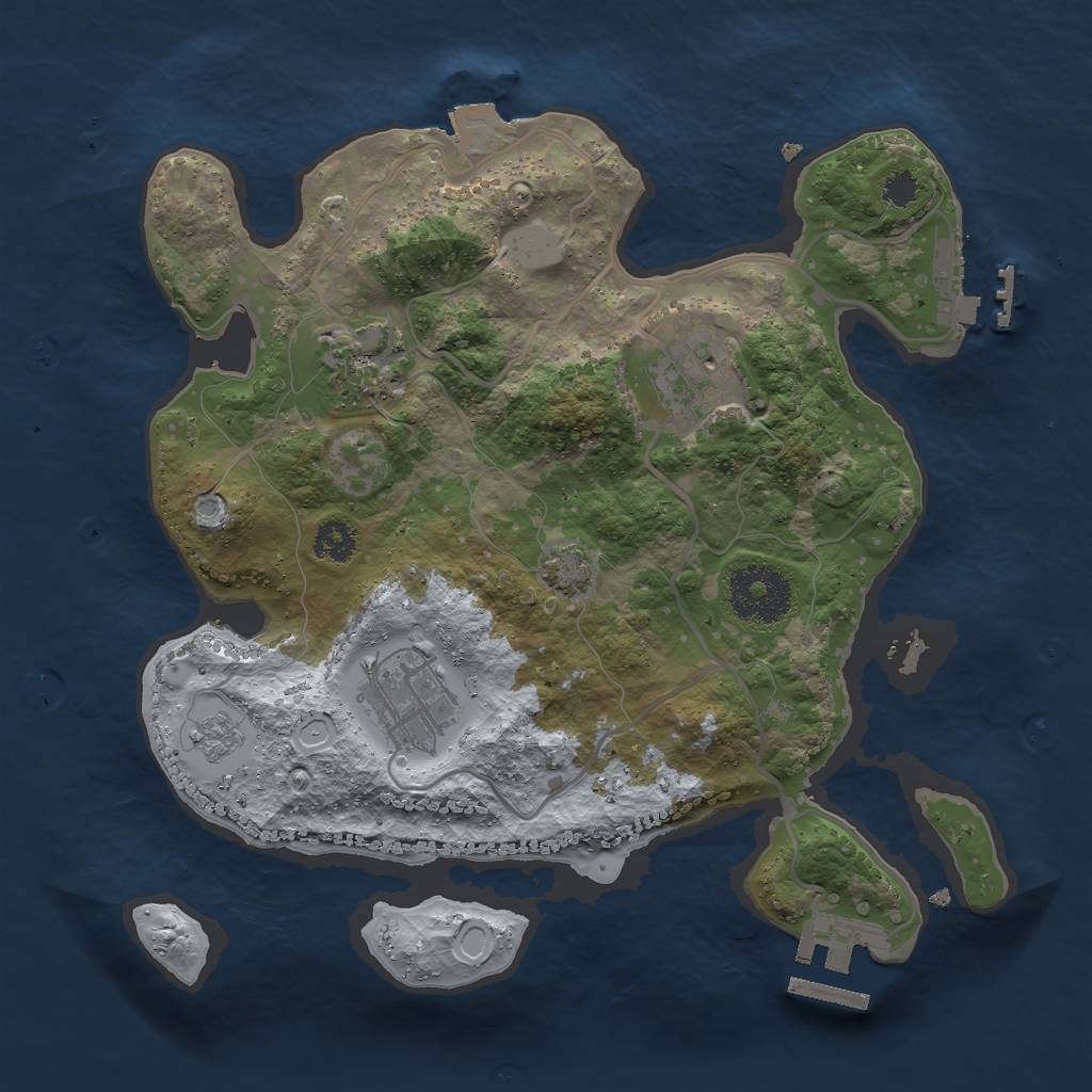 Rust Map: Procedural Map, Size: 2700, Seed: 500, 10 Monuments