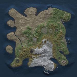 Thumbnail Rust Map: Procedural Map, Size: 3000, Seed: 1134144278, 14 Monuments