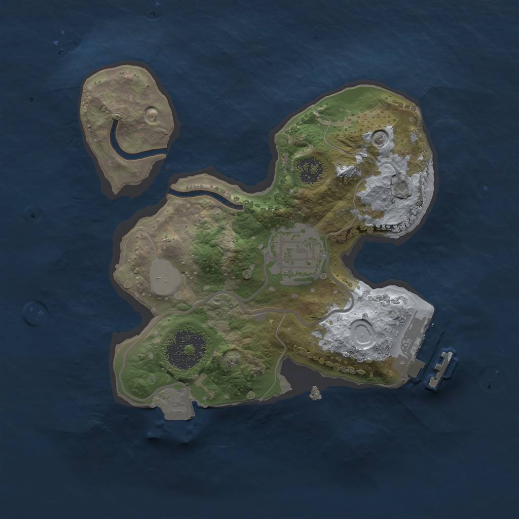 Rust Map: Procedural Map, Size: 2000, Seed: 1370179450, 5 Monuments