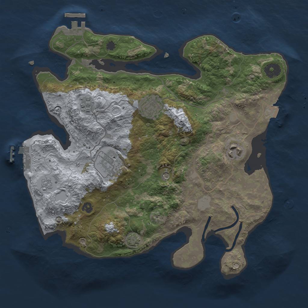 Rust Map: Procedural Map, Size: 3000, Seed: 25631, 12 Monuments