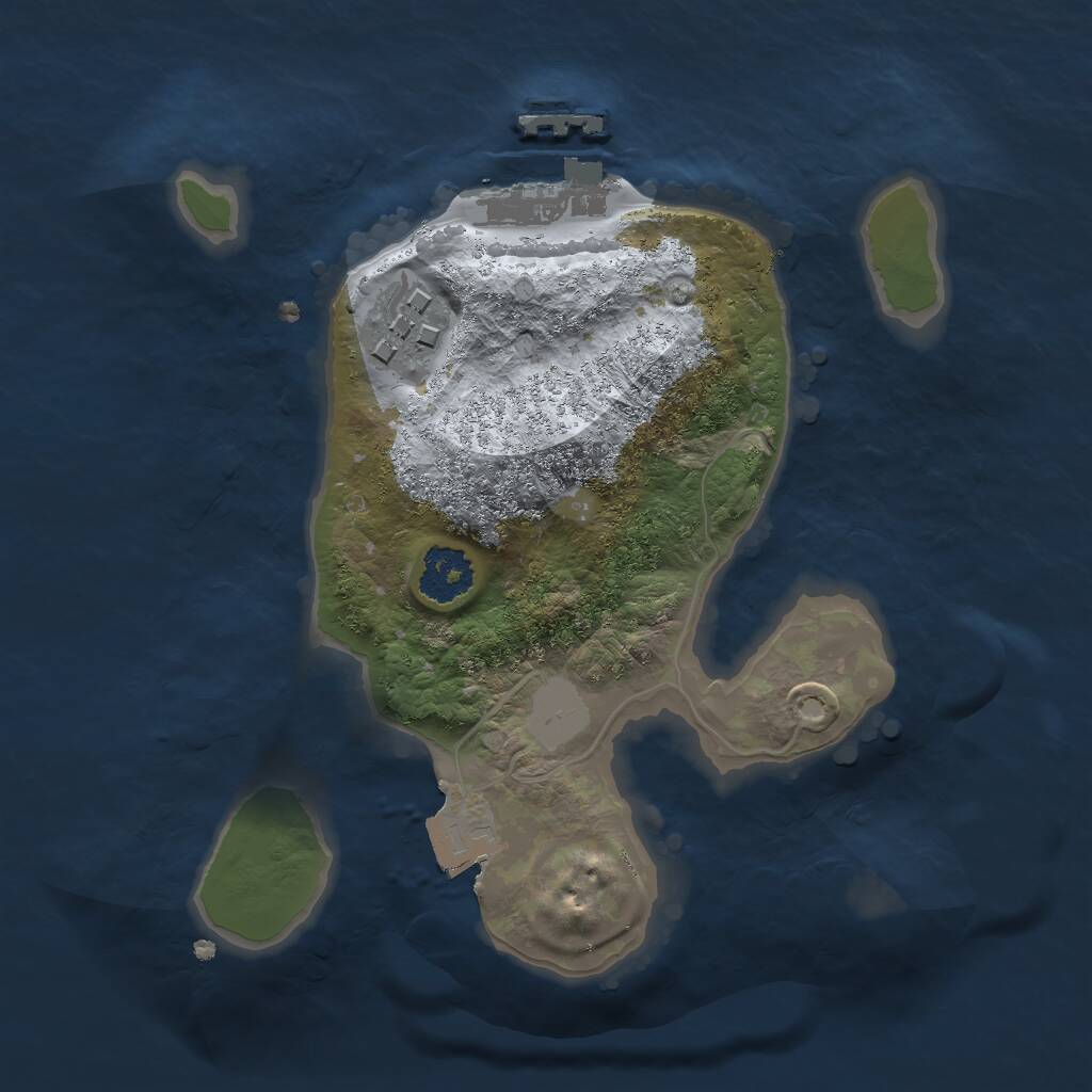 Rust Map: Procedural Map, Size: 2000, Seed: 819356627, 3 Monuments