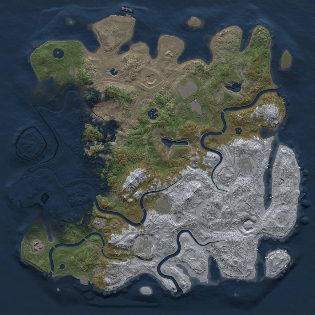 Rust Map: Procedural Map, Size: 4500, Seed: 19528815, 15 Monuments