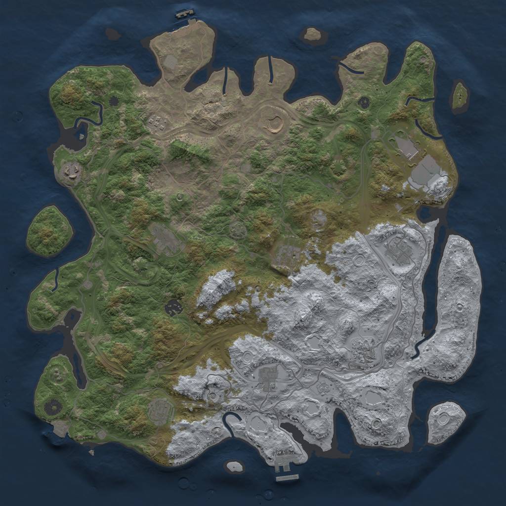 Rust Map: Procedural Map, Size: 4500, Seed: 19528815, 19 Monuments