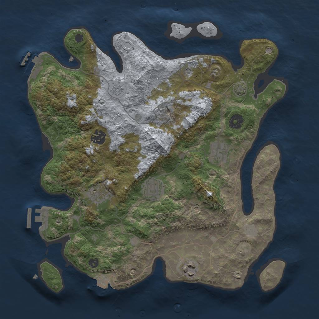 Rust Map: Procedural Map, Size: 3250, Seed: 86447, 13 Monuments