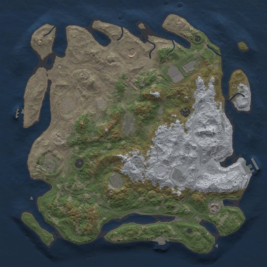 Rust Map: Procedural Map, Size: 4250, Seed: 256334260, 18 Monuments