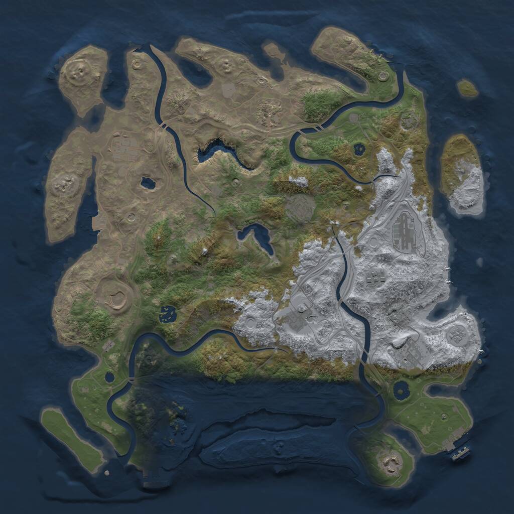 Rust Map: Procedural Map, Size: 4250, Seed: 256334260, 16 Monuments