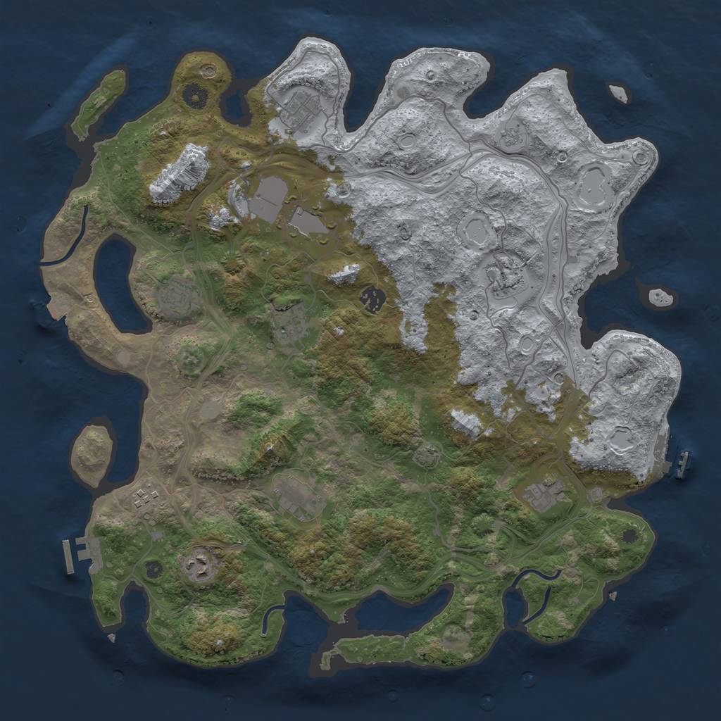 Rust Map: Procedural Map, Size: 4250, Seed: 332200667, 18 Monuments