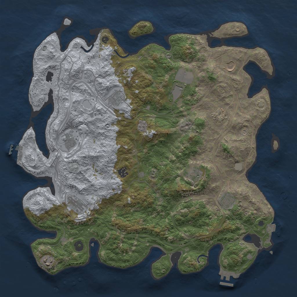 Rust Map: Procedural Map, Size: 4450, Seed: 614243735, 19 Monuments