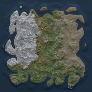 Thumbnail Rust Map: Procedural Map, Size: 4450, Seed: 614243735, 19 Monuments