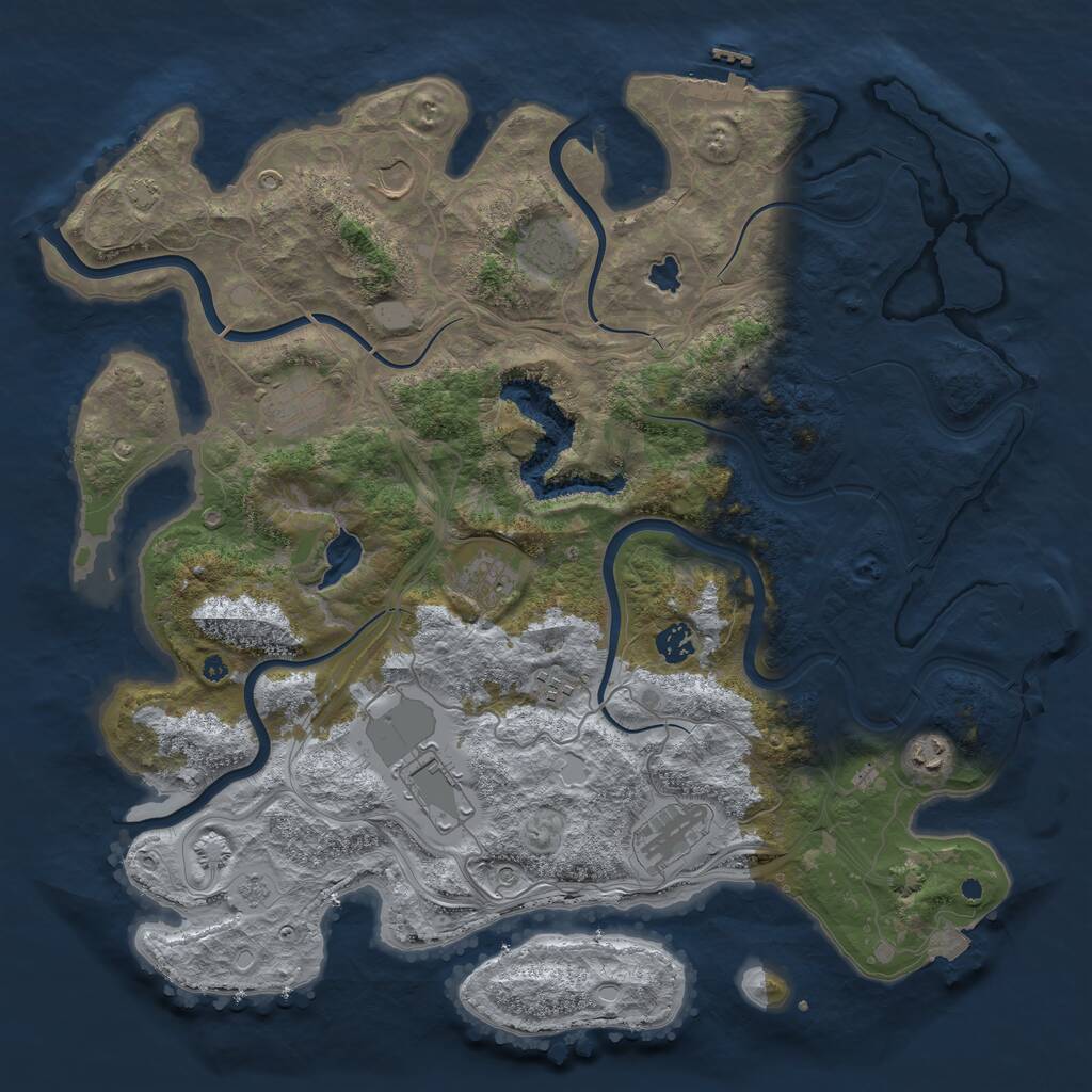 Rust Map: Procedural Map, Size: 4250, Seed: 24503700, 15 Monuments