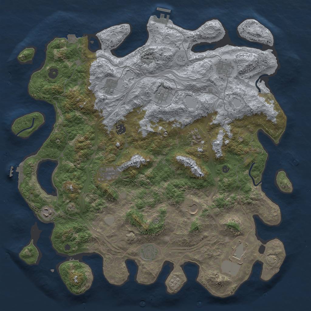 Rust Map: Procedural Map, Size: 4500, Seed: 130249186, 19 Monuments