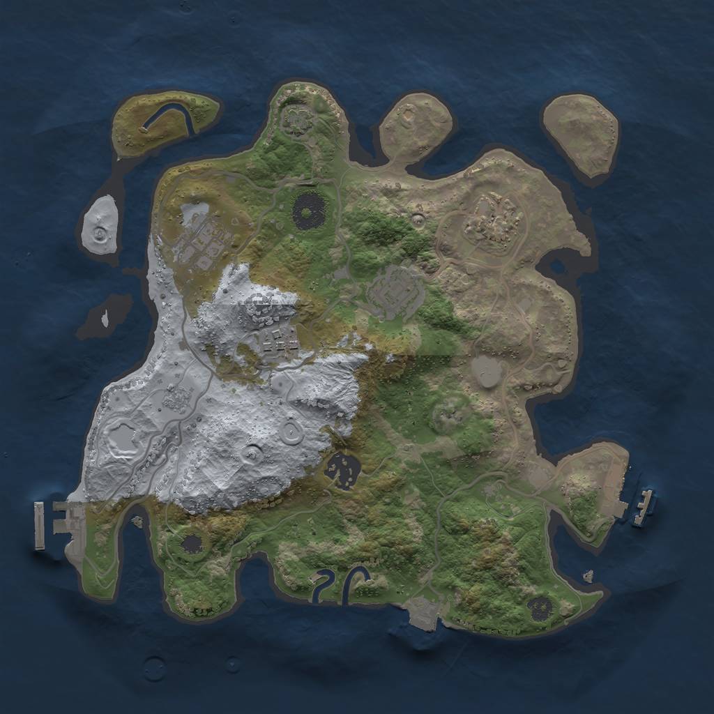 Rust Map: Procedural Map, Size: 3000, Seed: 9570, 12 Monuments