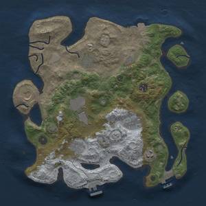 Thumbnail Rust Map: Procedural Map, Size: 3500, Seed: 2028541458, 17 Monuments