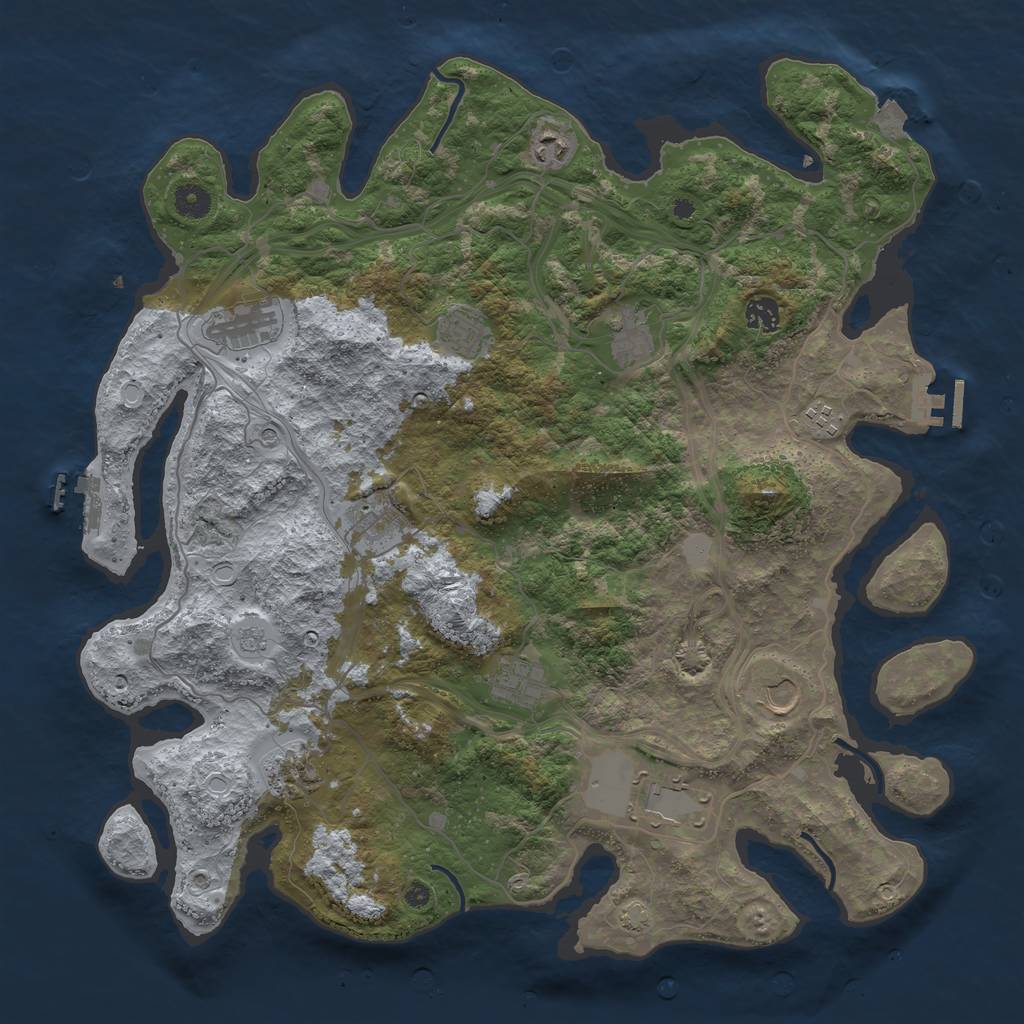 Rust Map: Procedural Map, Size: 4300, Seed: 2024723548, 19 Monuments