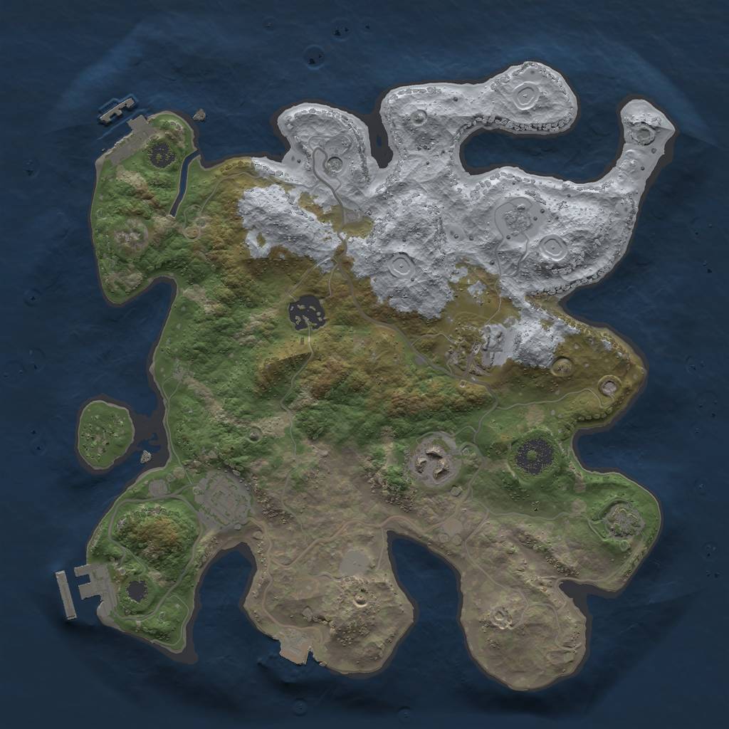 Rust Map: Procedural Map, Size: 3000, Seed: 4574573, 12 Monuments