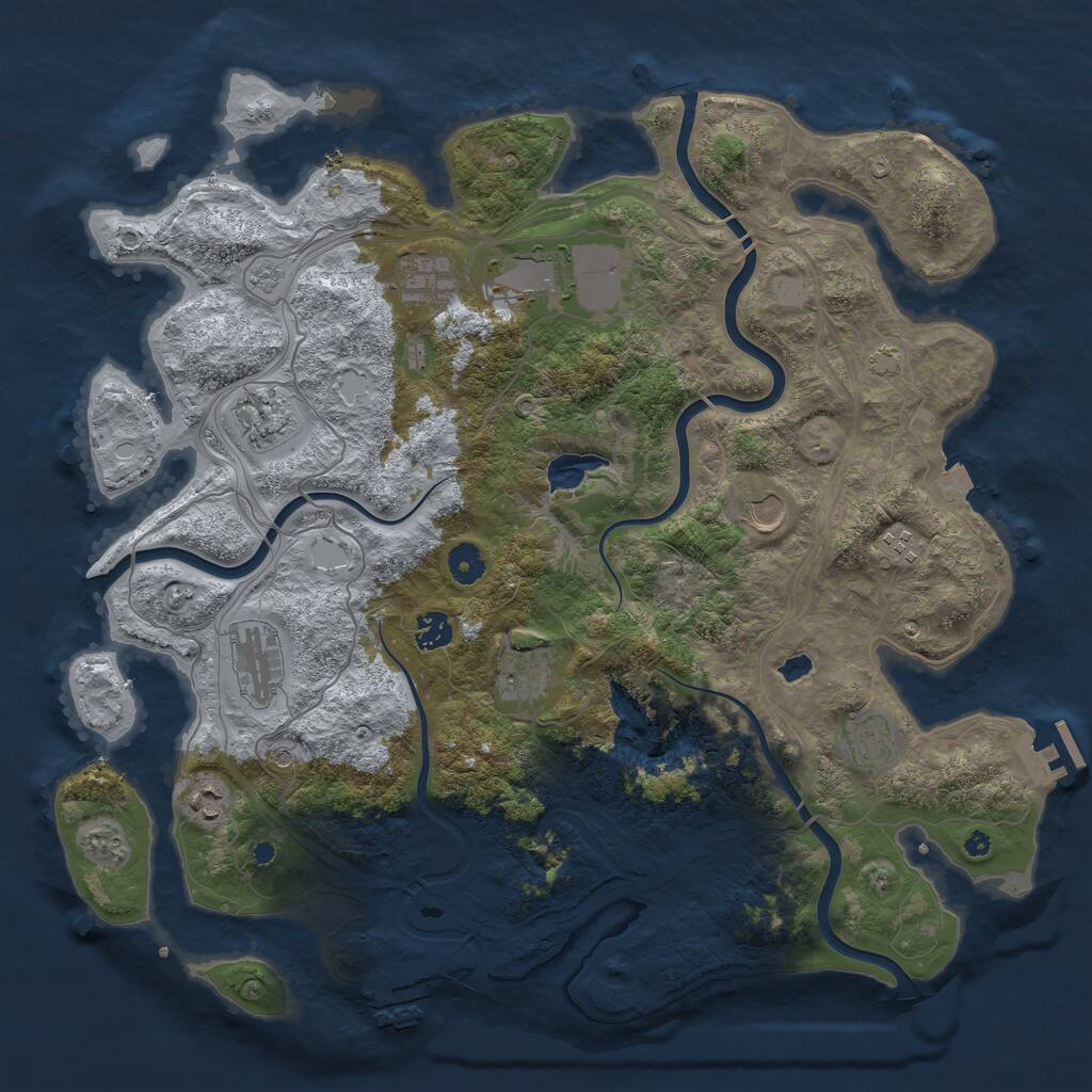 Rust Map: Procedural Map, Size: 4250, Seed: 9757838, 16 Monuments
