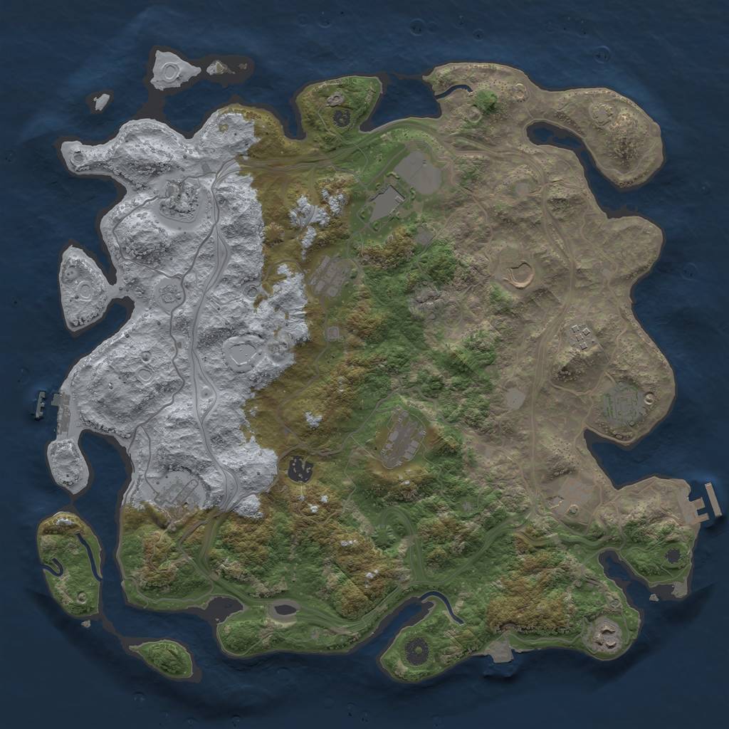 Rust Map: Procedural Map, Size: 4250, Seed: 9757838, 19 Monuments