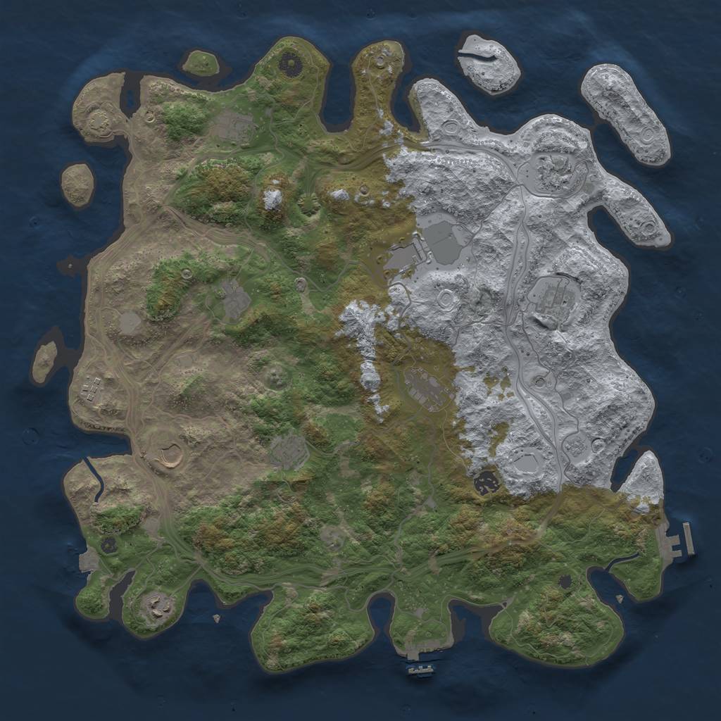 Rust Map: Procedural Map, Size: 4500, Seed: 620650213, 19 Monuments