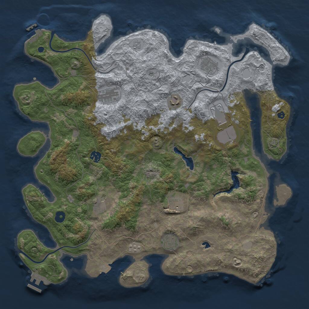 Rust Map: Procedural Map, Size: 4200, Seed: 386483152, 15 Monuments