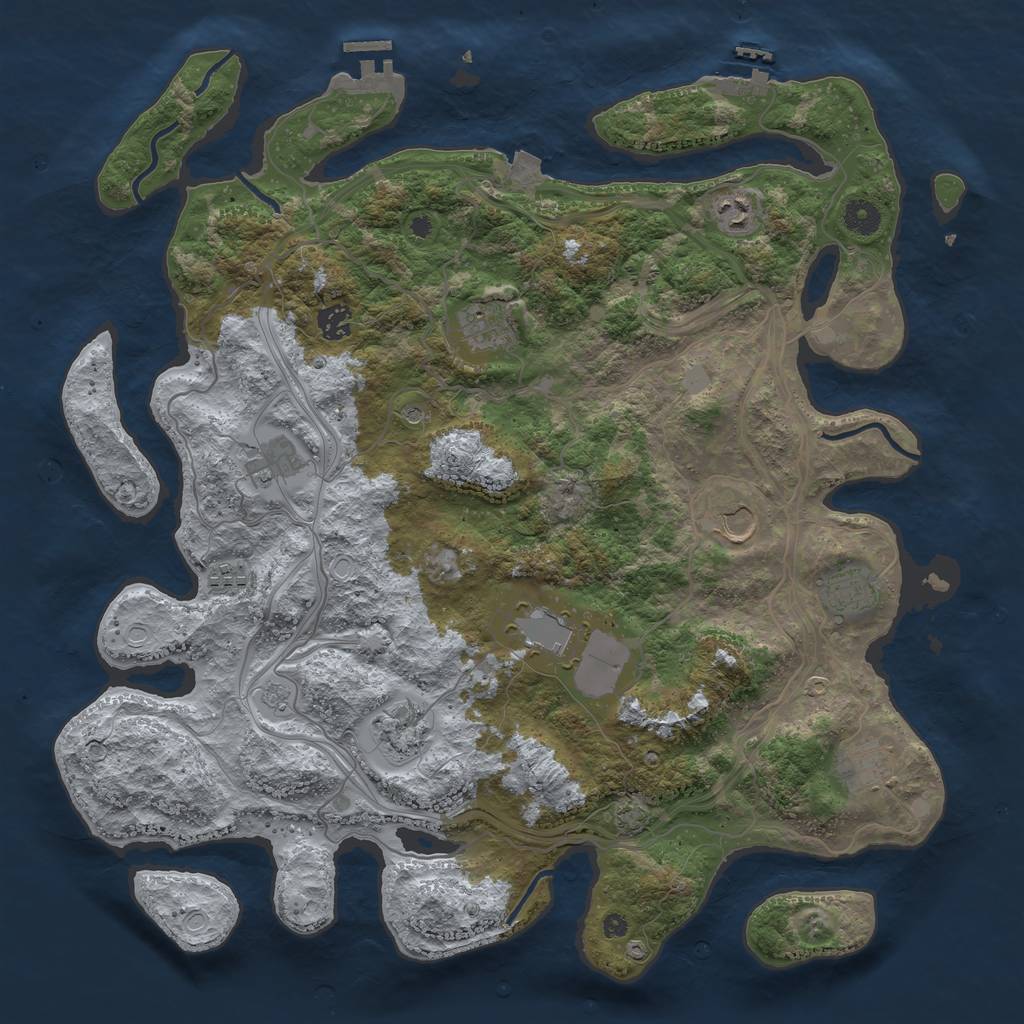 Rust Map: Procedural Map, Size: 4250, Seed: 36257196, 18 Monuments