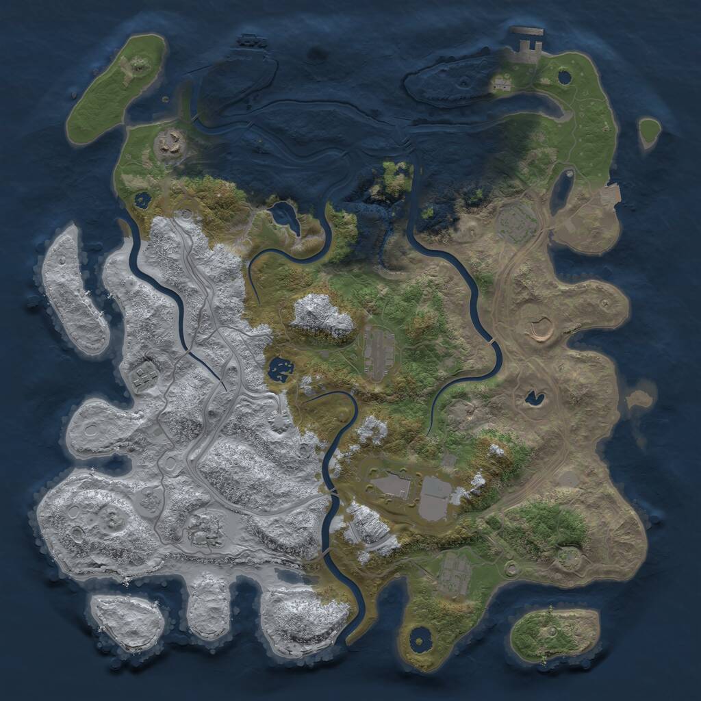 Rust Map: Procedural Map, Size: 4250, Seed: 36257196, 15 Monuments