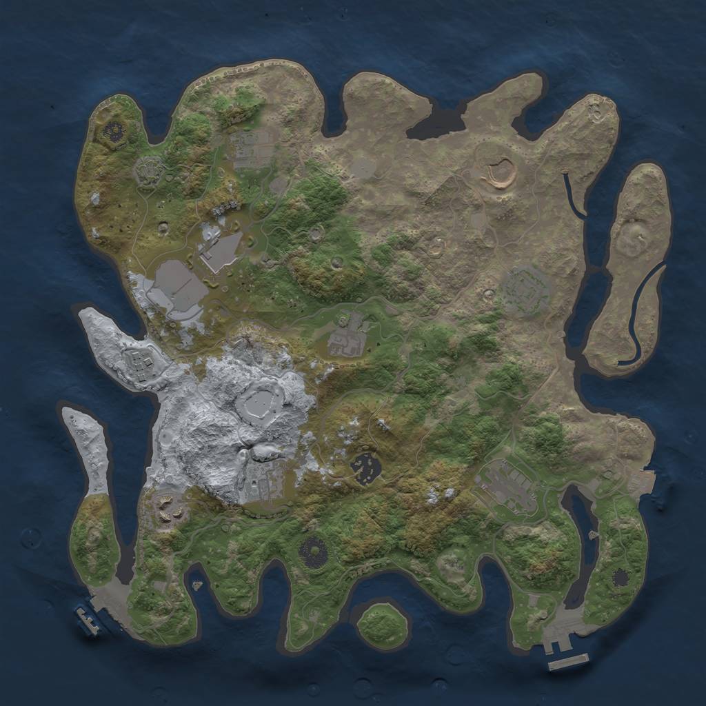 Rust Map: Procedural Map, Size: 3500, Seed: 356476649, 16 Monuments