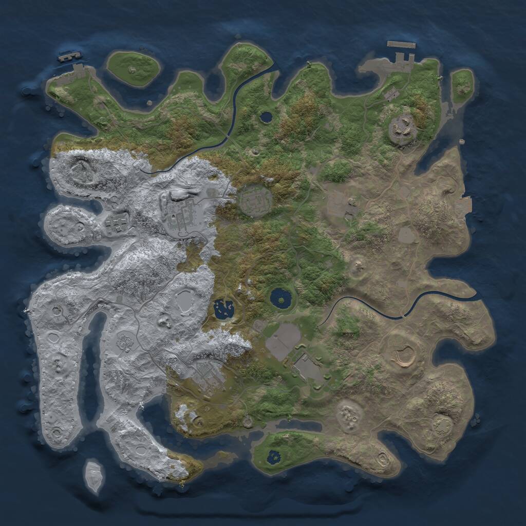 Rust Map: Procedural Map, Size: 3750, Seed: 556042, 15 Monuments