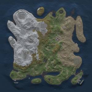 Thumbnail Rust Map: Procedural Map, Size: 3500, Seed: 443582152, 15 Monuments