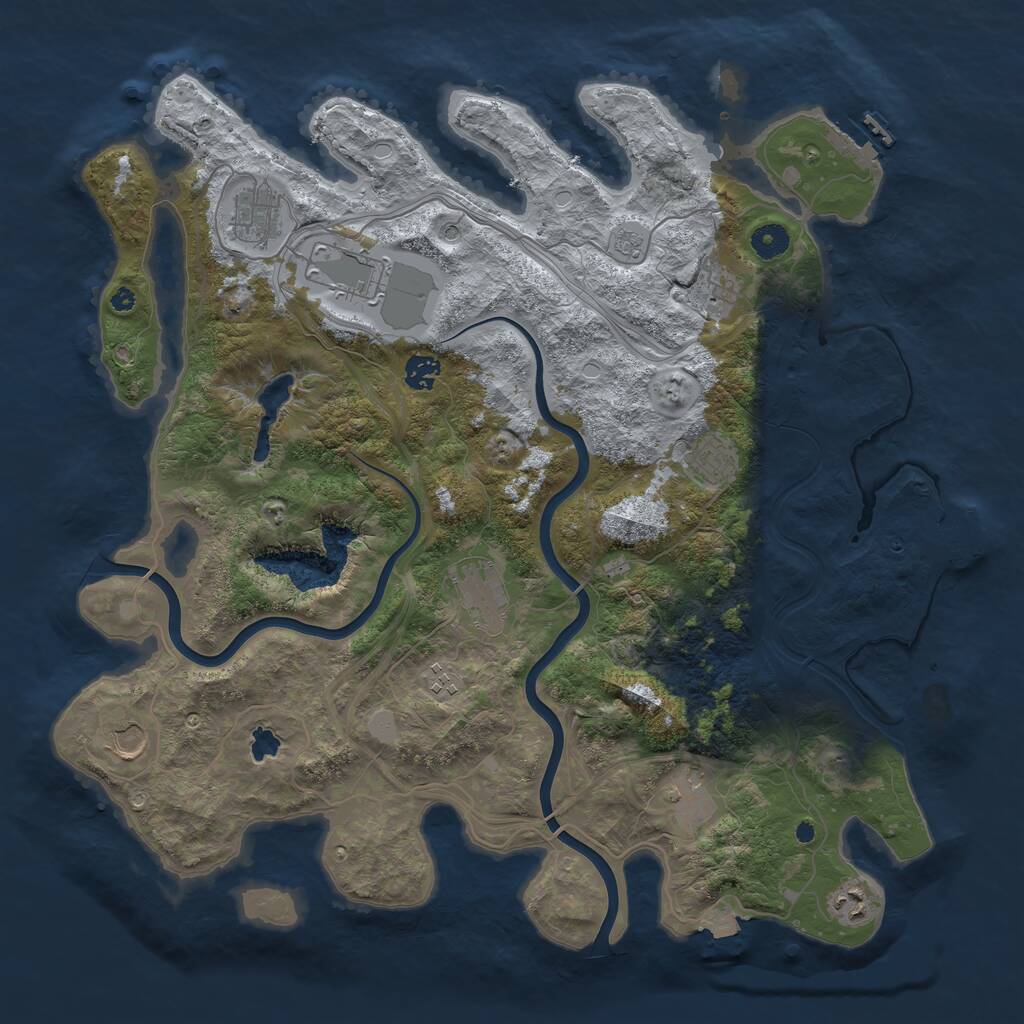 Rust Map: Procedural Map, Size: 4300, Seed: 1869197575, 16 Monuments