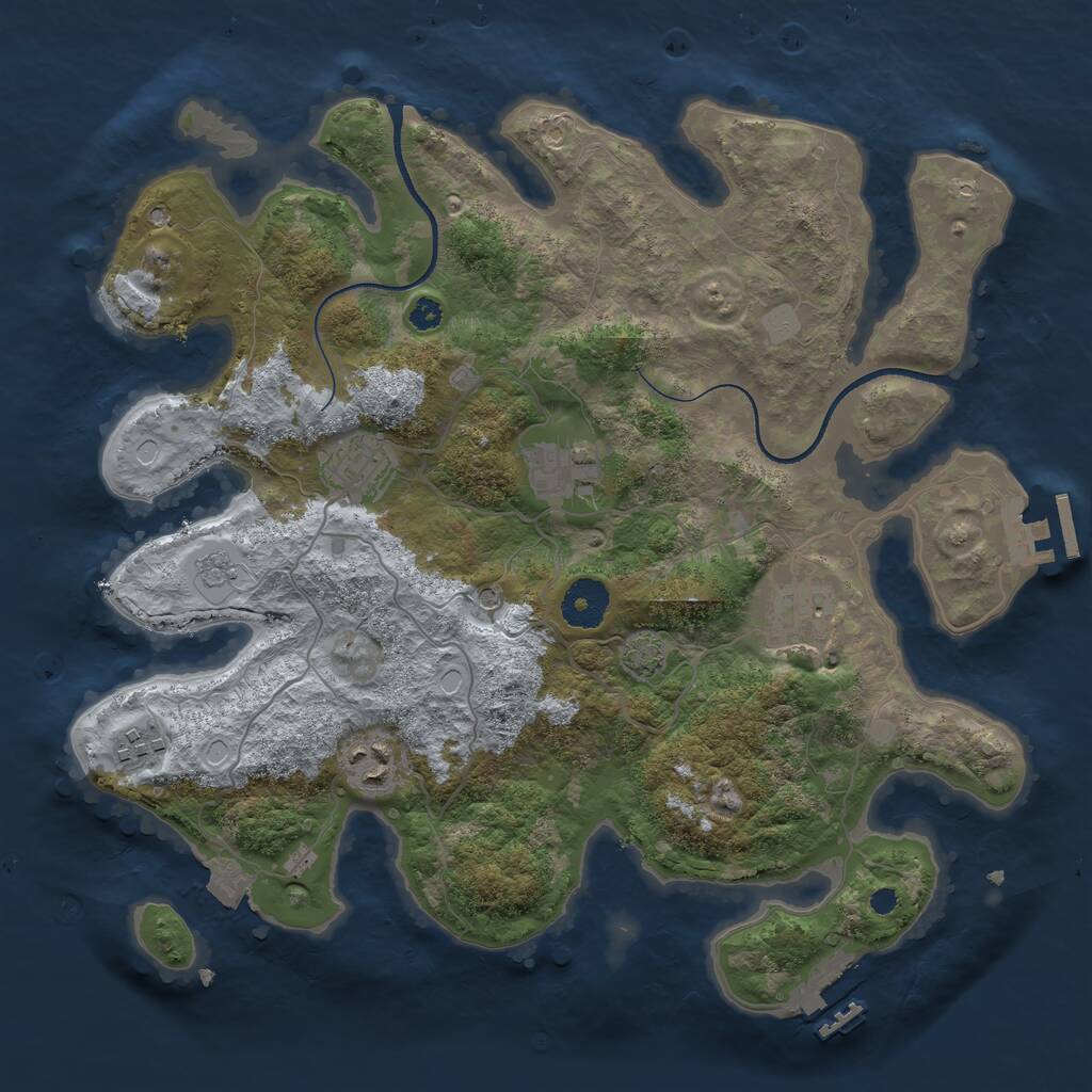 Rust Map: Procedural Map, Size: 3400, Seed: 945042, 11 Monuments