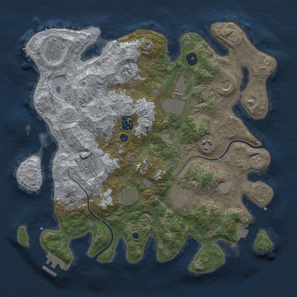 Rust Map: Procedural Map, Size: 3750, Seed: 270135129, 15 Monuments