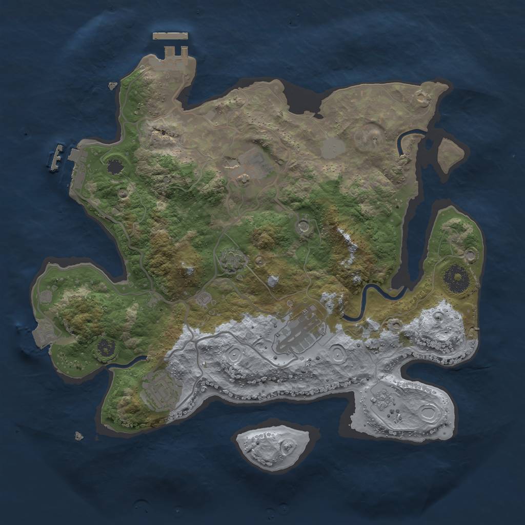 Rust Map: Procedural Map, Size: 3000, Seed: 923082160, 11 Monuments