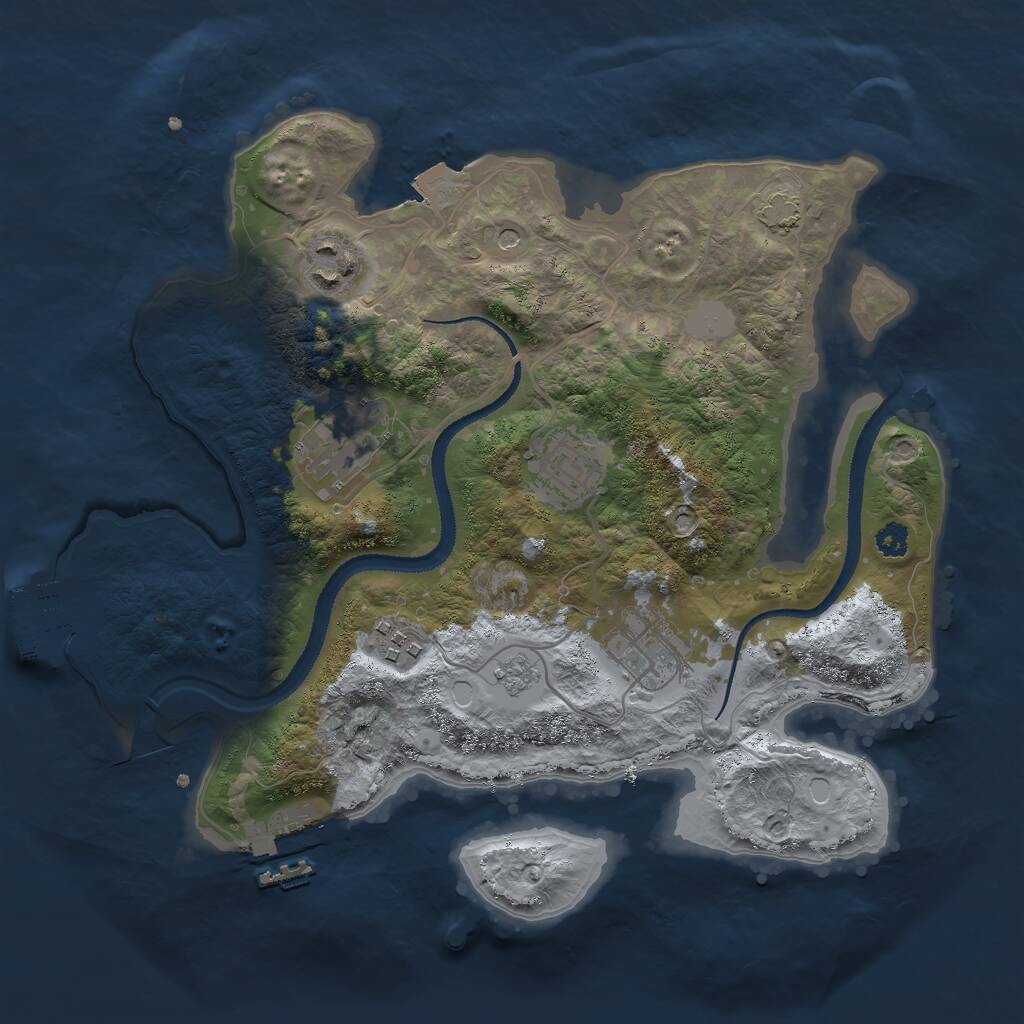 Rust Map: Procedural Map, Size: 3000, Seed: 923082160, 11 Monuments