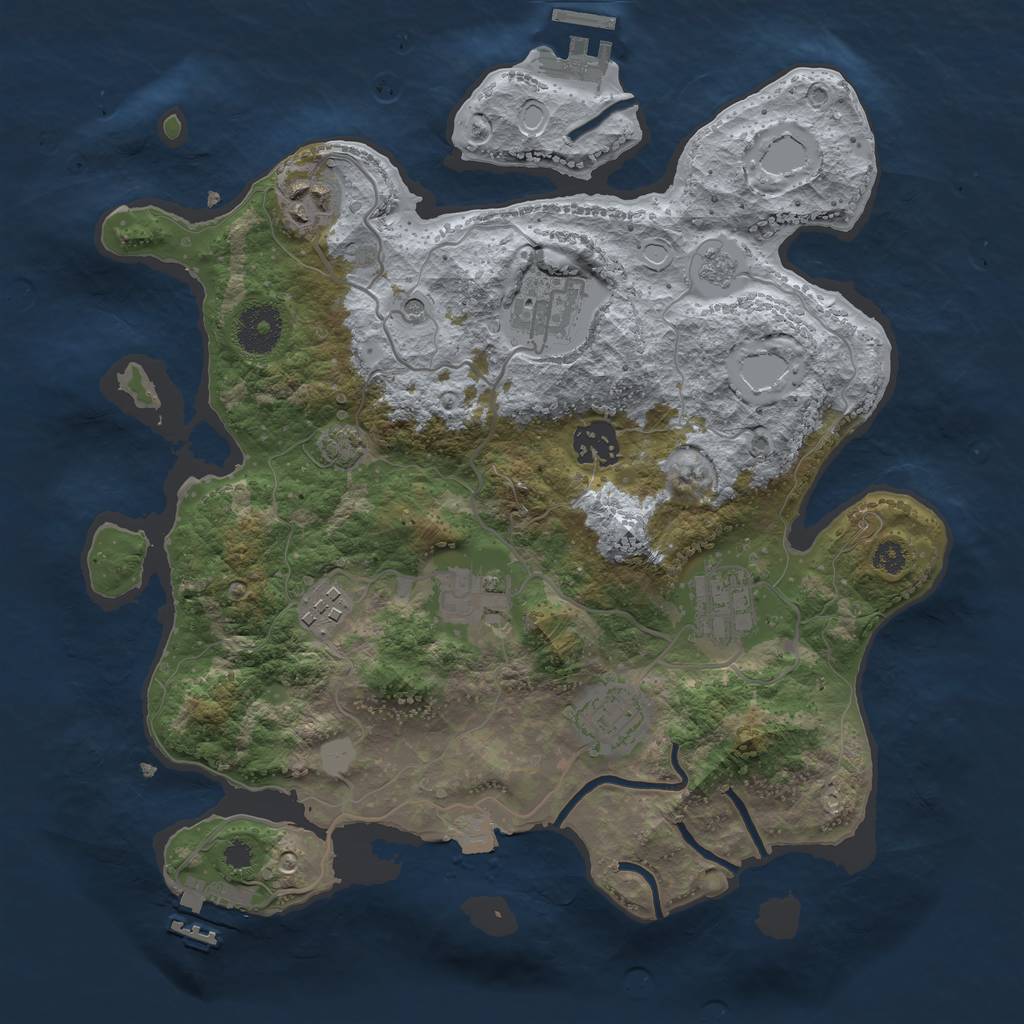 Rust Map: Procedural Map, Size: 3250, Seed: 489491, 15 Monuments