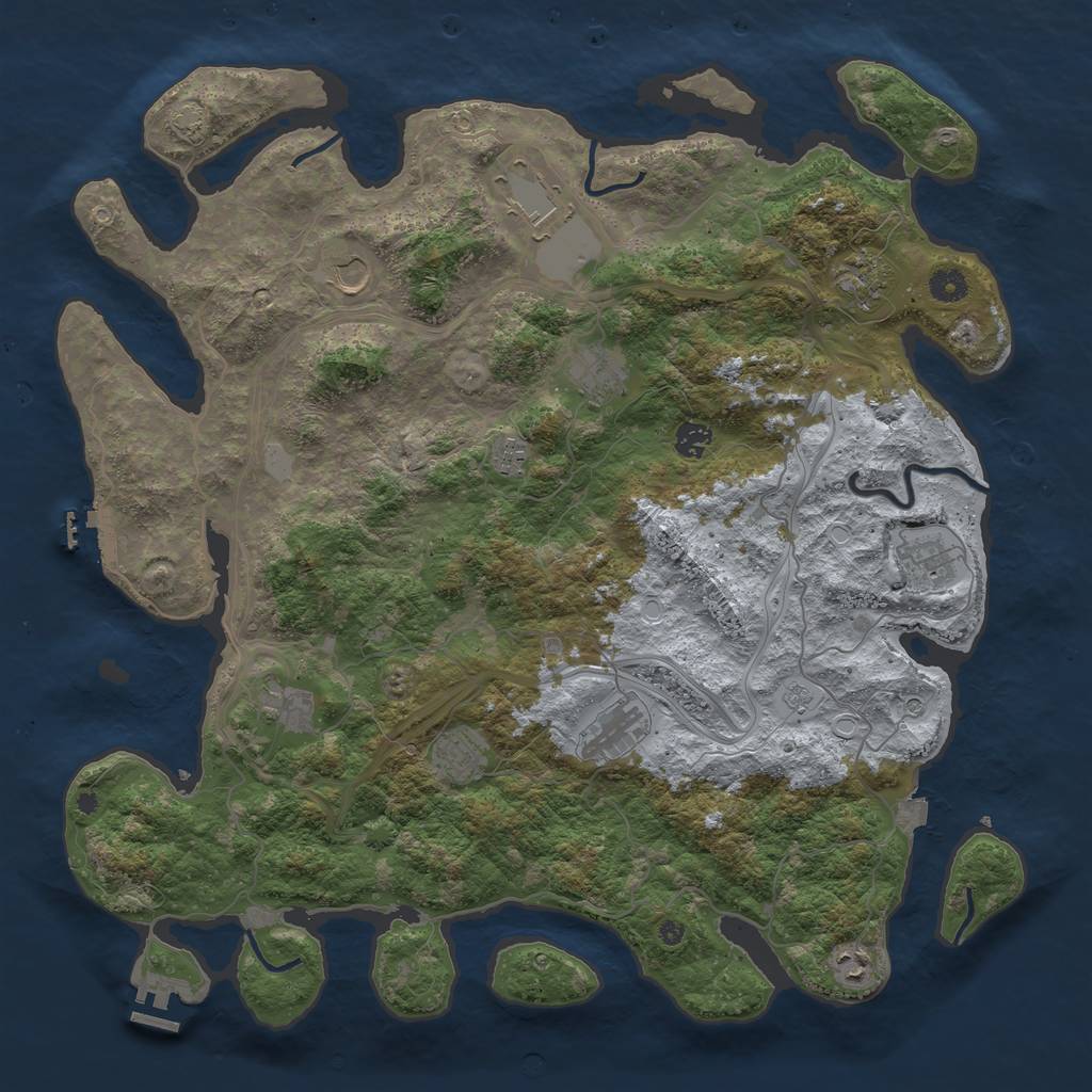 Rust Map: Procedural Map, Size: 4500, Seed: 315686144, 19 Monuments